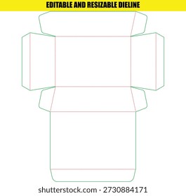 Editable and Resizable Dieline Template for Custom Folding Box Packaging Design