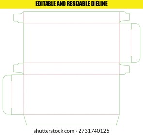 Editable Resizable Dieline Template for Custom Folding Box Packaging Design