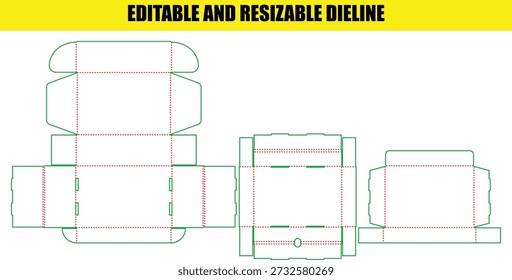 Editable and Resizable Dieline Template for Custom Folding Product Boxes Packaging Design