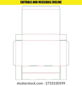 Editable Resizable Dieline Template for Custom Folding Box Packaging Design