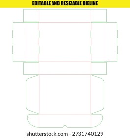 Editable Resizable Dieline Template for Folding Packaging Box Design