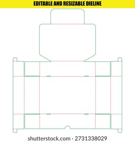 Editable and Resizable Dieline Template for a Hanging Retail Packaging Box