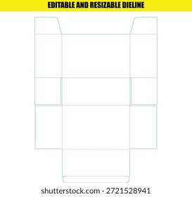 Plantilla Dieline editable y redimensionable para el diseño de envases