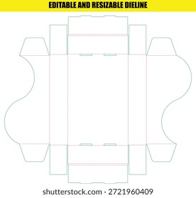 Modelo de linha de trabalho redimensionável editável para um design de caixa dobrável exclusivo