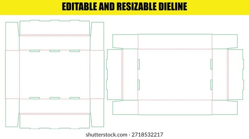 Editable Resizable Dieline Templates for Custom Product Packaging Boxes