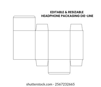 Editable and resizable headphone packaging die-line template