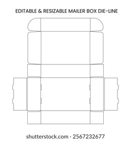 Editable and resizable mailer box die-line template