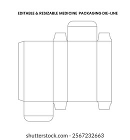 Editable and resizable medicine packaging die-line template