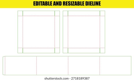 Editable and Resizable Packaging Dieline Template for Custom Box Design