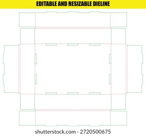 Plantilla de línea de escala de empaquetado ajustable editable para diseño de caja personalizado