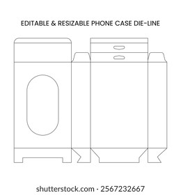 Editable and resizable phone case die-line template