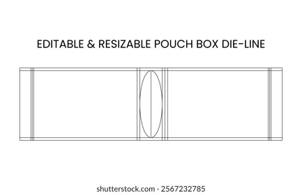 Editable and resizable pouch box die-line template