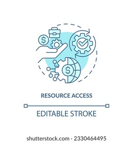 Editable resource access icon, isolated vector, foreign direct investment thin line illustration.