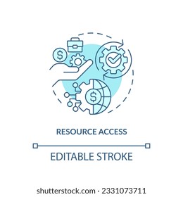 Icono de acceso a recursos editable, vector aislado, ilustración de línea delgada de inversión extranjera directa.