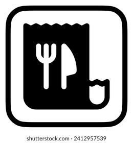 Lista de restaurantes editable, icono de vector de factura. Parte de una familia de iconos grandes. Perfecto para interfaces web y de aplicaciones, presentaciones, infografías, etc