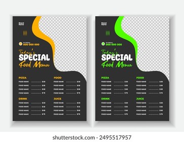 Editable Restaurant Food Menu Card Design Template 