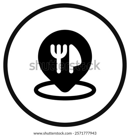 Editable restaurant location vector icon. Part of a big icon set family. Perfect for web and app interfaces, presentations, infographics, etc