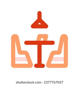 Icono del vector del asiento del restaurante editable. La comida, el restaurante. Parte de una familia de iconos grandes. Perfecto para interfaces web y de aplicaciones, presentaciones, infografías, etc
