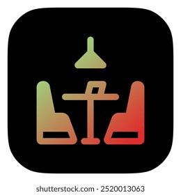 Ícone de vetor de assento de restaurante editável. Comida, restaurante. Parte de uma grande família de conjuntos de ícones. Perfeito para interfaces web e app, apresentações, infográficos, etc