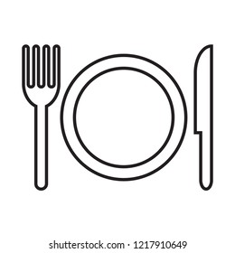 editable restaurant sign vector icon, modern design, outline style, black and white color 