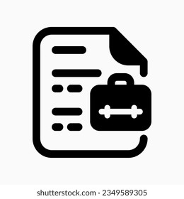 Editable resume, work, experience, portfolio, cv, file, document vector icon. Business, job, office. Part of a big icon set family. Perfect for web and app interfaces, presentations, infographics, etc