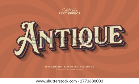 Editable retro 3d text effect, vintage text style effect