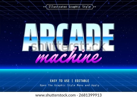 Editable Retro Arcade Typography Text Effect with Neon Style