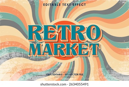 Editable retro market vintage text effect