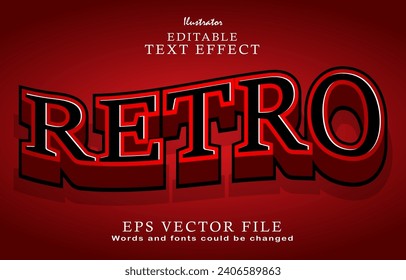 Editable retro text effect vector