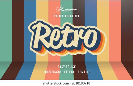 Editable Retro Vector Text Effect 