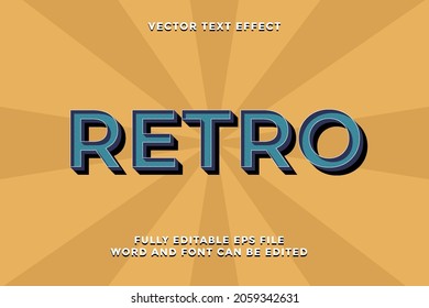 editable retro vector text effect