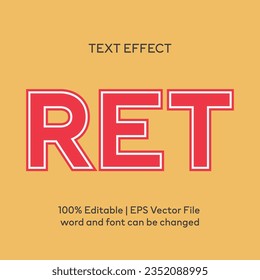Editable Retro vintage text effect 3d text style effect mockup template
