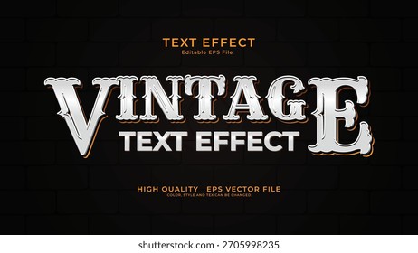 Efecto de texto de Vector vintage retro editable con diseño de estilo moderno