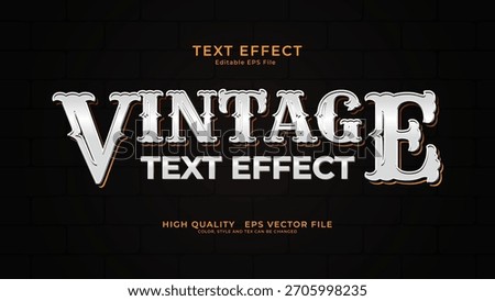 editable retro vintage vector text effect with modern style design
