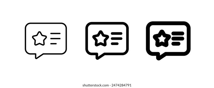 Editable review, comment, star vector icon. Part of a big icon set family. Perfect for web and app interfaces, presentations, infographics, etc