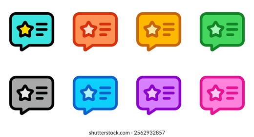 Editable review, comment, star vector icon. Part of a big icon set family. Perfect for web and app interfaces, presentations, infographics, etc