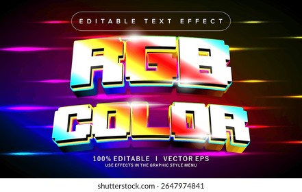 efeito de texto vetorial de cor rgb editável com design de estilo moderno