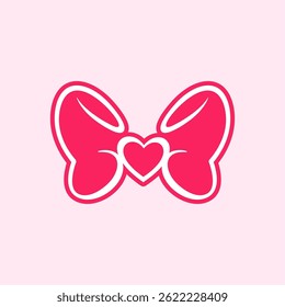 editable ribbon knot bow vector design with separated layers. Playful, modern and fully customizable.