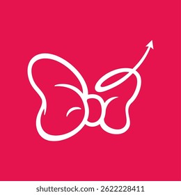 editable ribbon knot bow vector design with separated layers. Playful, modern and fully customizable.