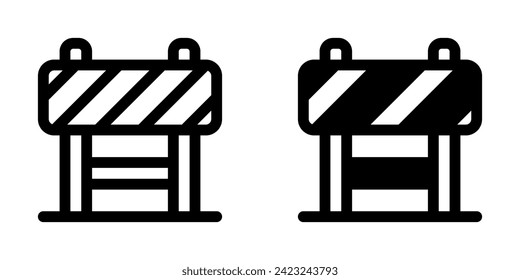 Editable road construction barrier, barricade, blockade, vector icon. Sign, mark, tools, industry. Part of a big icon set family. Perfect for web and app interfaces, presentations, infographics, etc
