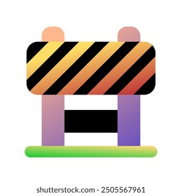 Editable road construction barrier, barricade, blockade, vector icon. Sign, mark, tools, industry. Part of a big icon set family. Perfect for web and app interfaces, presentations, infographics, etc