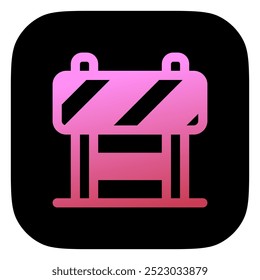 Editierbare Straßenbauschranke, Barrikade, Blockade, Vektorsymbol. Zeichen, Zeichen, Werkzeuge, Industrie. Teil einer großen Ikone-Set-Familie. Perfekt für Web- und App-Schnittstellen, Präsentationen, Infografiken usw.