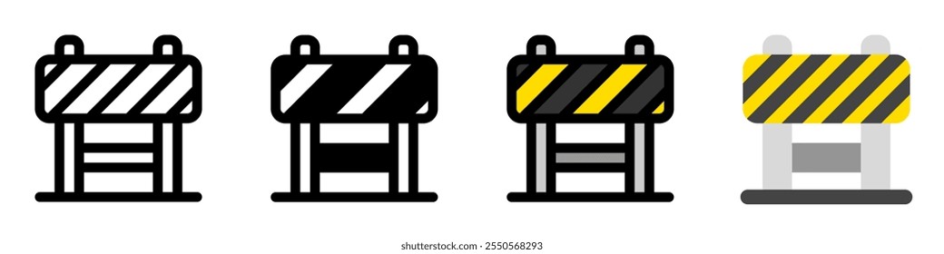 Barrera de construcción de carreteras editable, barricada, bloqueo, ícono de Vector. Señal, marca, herramientas, industria. Parte de una gran familia de iconos. Perfecto para interfaces de Web y App, presentaciones, infografías, etc