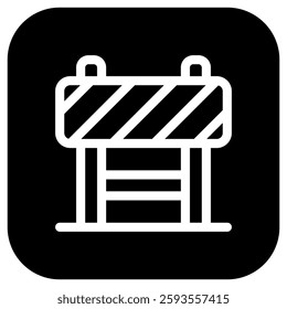 Editable road construction barrier, barricade, blockade, vector icon. Sign, mark, tools, industry. Part of a big icon set family. Perfect for web and app interfaces, presentations, infographics, etc