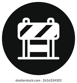 Editable road construction barrier, barricade, blockade, vector icon. Sign, mark, tools, industry. Part of a big icon set family. Perfect for web and app interfaces, presentations, infographics, etc