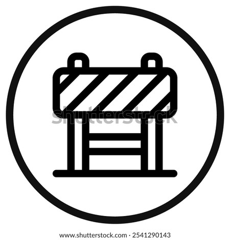 Editable road construction barrier, barricade, blockade, vector icon. Sign, mark, tools, industry. Part of a big icon set family. Perfect for web and app interfaces, presentations, infographics, etc