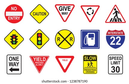 Editable Road Sign Modern Concept Common Stock Vector (Royalty Free ...