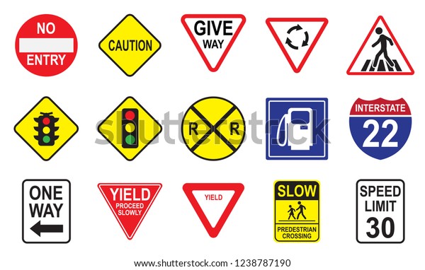 Editable Road Sign Modern Concept Common Stock Vector (Royalty Free ...