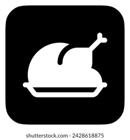 Editable roasted chicken or turkey vector icon. Food, restaurant. Part of a big icon set family. Perfect for web and app interfaces, presentations, infographics, etc