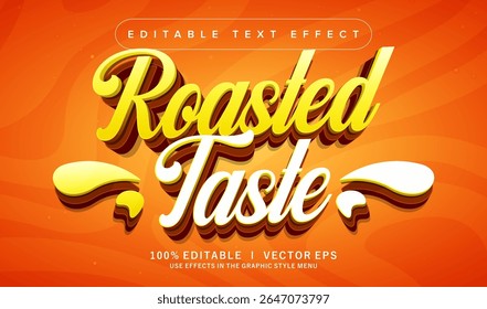 efeito de texto de vetor de gosto torrado editável com design de estilo moderno